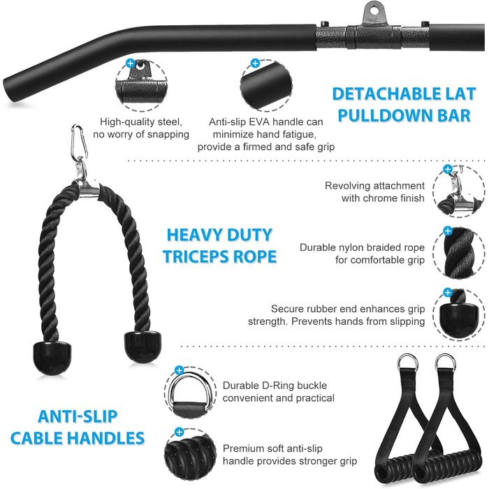 Тренажер Lat Pulldown Machine для дому (штанга, мотузка, ручка)