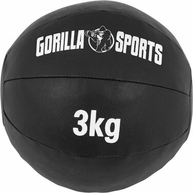 Набір м'ячів GORILLA SPORTS 1-5кг, чорний, 29см, тренувальний м'яч