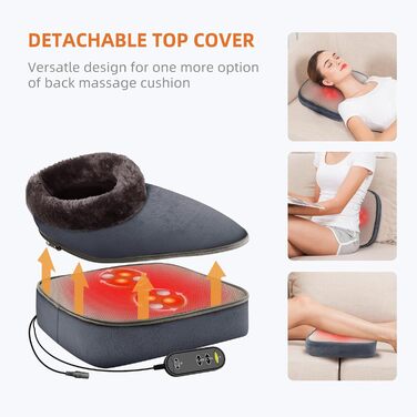 Масажер Snailax Shiatsu 2-в-1 для спини та стоп з підігрівом