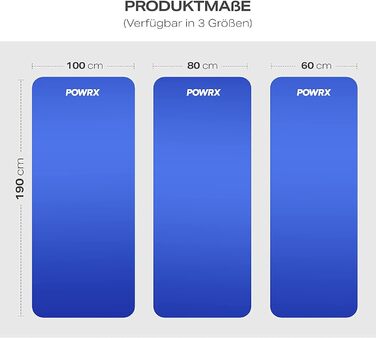 Гімнастичний килимок POWRX для йоги, фітнесу та пілатесу, нековзкий, без фталатів, з ременем, сумкою і постером вправ