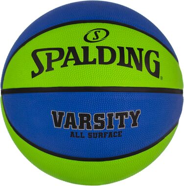 Відкритий баскетбольний м'яч Spalding Varsity Intermediate Розмір 6, 28.5 (офіційний розмір 7, 29.5', синій / зелений)