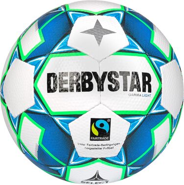 Дитячий футбольний м'яч Derbystar Gamma Light V22 розмір 4 біло-синьо-зелений