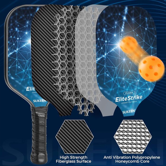 Набір ракеток Sukeen Pickleball зі скловолокна 2 шт., сумка (Shining Stars)