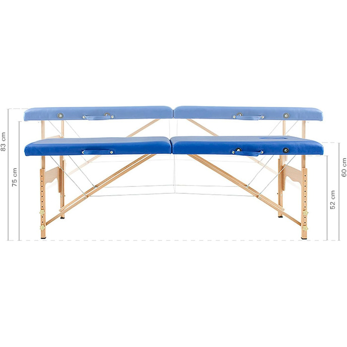 Легкий складаний масажний стіл з дерева, колір білий, 182 x 60 см, штучна шкіра, портативний, легкий, знімна голова, отвір для обличчя, регульований по висоті, до 120 кг