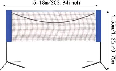 Набір сіток для бадмінтону Amagogo, волейбольна сітка з мішком для зберігання, легке встановлення, сітка для піклболу для бадмінтону, портативна тенісна сітка для спорту 5,1 м