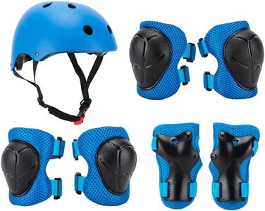 Велосипедний шолом ACMEDE choneret Kids Pectors Gear et Helmet kit, Girls & Boys Knee Choner et для катеборду, Лонгборд, Тунт-кутер, Велосипед, Роликове взуття (Синій, S)