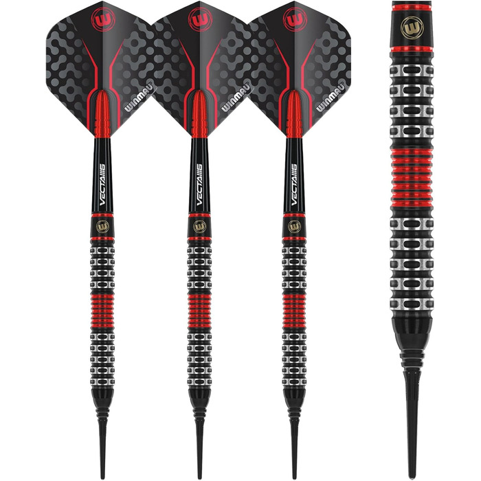 Дартс-набір WINMAU Joe Cullen Special Edition 18 г, професійні вольфрамові софт-тип дротики з оперенням і хвостовиками