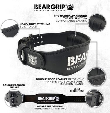 Пояс для важкої атлетики BEAR GRIP Elite Edition чорний S