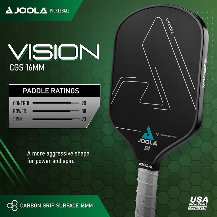 Весло JOOLA Vision Pickleball карбонове зчеплення для обертання та контролю