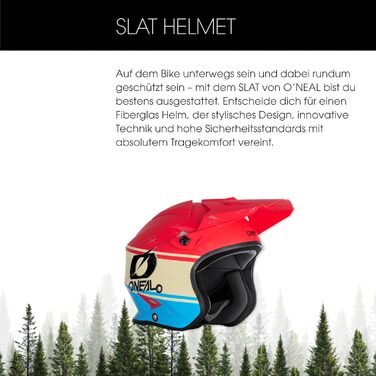 Мотошолом O'NEAL Slat для чоловіків Enduro Street Adventure XL, скловолокно, знімна підкладка, червоно-синій