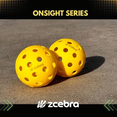 М'ячі ZCEBRA Pickleball 40 отворів, 12 шт., USAPA, для приміщень/вулиці