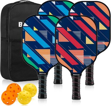 Набір Beives Pickleball: 4 ракетки, 4 м'ячі, сумка для перенесення