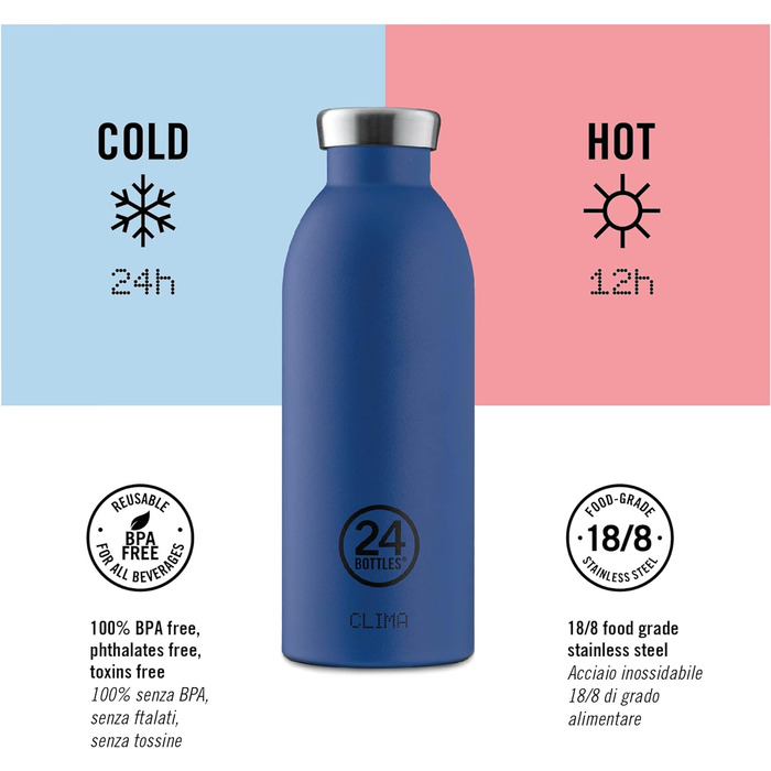 Пляшка Clima Thermos 500 мл, нерж. сталь, сірий