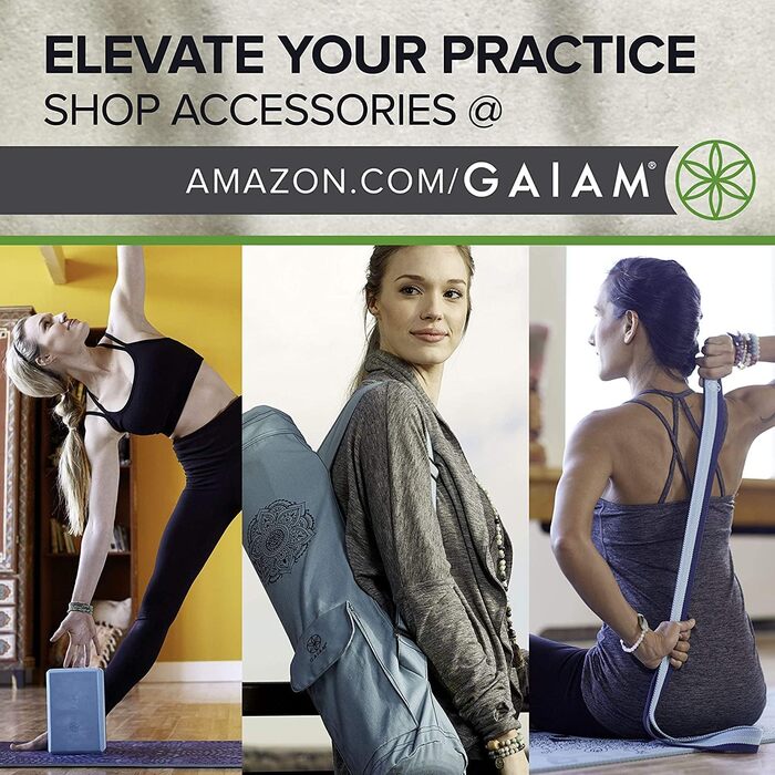 Килимок Gaiam Premium Anti-Slip для йоги, пілатесу і підлоги