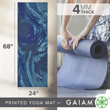 Килимок для йоги Gaiam - двосторонній, твердий, Тихоокеанська гавань