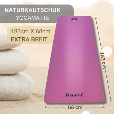 Килимок для йоги Yosana ULTRA GRIP, 183x68см, 4мм, з ремінцем