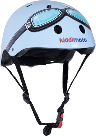Дитячий велосипедний шолом Kiddimoto Goggle Pilot M, 53-58 см, синій, для дітей 5-12 років