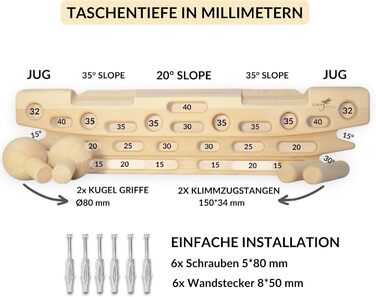 Підвісна дошка GRIPNATIC FingerPeg 1.0 - Бук - вантажопідйомність 120 кг