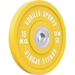 Бамперні пластини GORILLA SPORTS прогумовані 50 мм, 15 кг