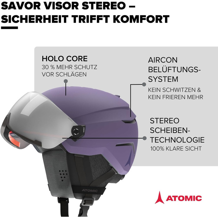 Шолом ATOMIC SAVOR VISOR STEREO - амортизація, вентиляція, козирок