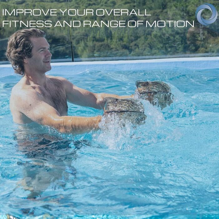 Набір водних гантелей Aquatic Bell із середнім опором, для аквафітнесу, силових і кардіотренувань, з інструкцією, міцний полікарбонат, 1 пара (MRPCBELL)