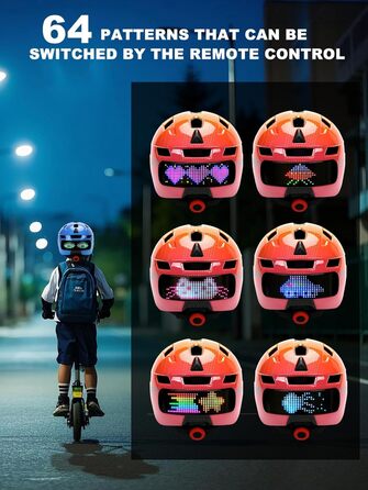 Дитячий велосипедний шолом з LED-підсвіткою та поворотними сигналами, бездротовий контролер, EPS-вкладиш, знімний козирок, регульований, легкий, для хлопчиків і дівчаток