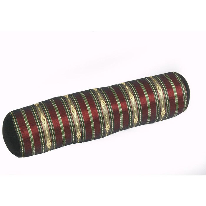 Подушка тайська Handelsturm 50x13 з наповнювачем Kapok Yoga Bolster Yoga Pillow Roll Solid Pillow Roll (Silklook Stripes червоний)