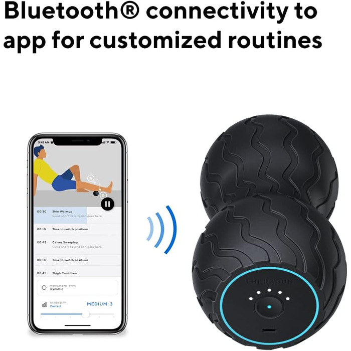 Ролик поролоновий ергономічний, Bluetooth, 5 частот вібрації