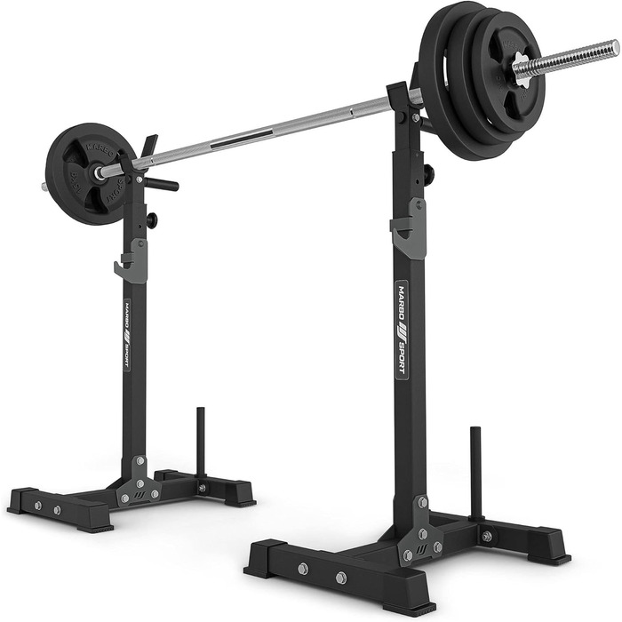 Багаторівневі стійки для штанги Marbo Sport MS-S108 (2 шт) з підставкою, дві варіанти, вироблено в ЄС