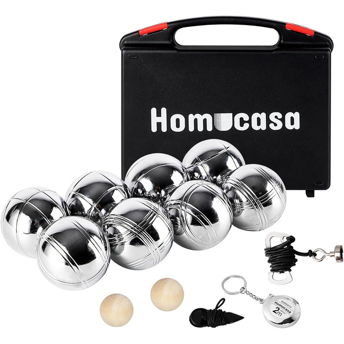 Набір Homucasa Boule/Petanque, 8 м'ячів, 73 мм/720 г, з коробкою