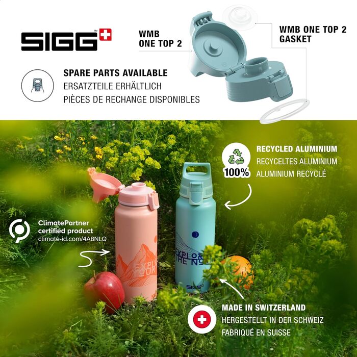 SIGG Алюмінієва пляшка для води WMB ONE, для газованих напоїв, герметична, легка, BPA-free, outdoor, 0,75/1 л, ClimatePartner