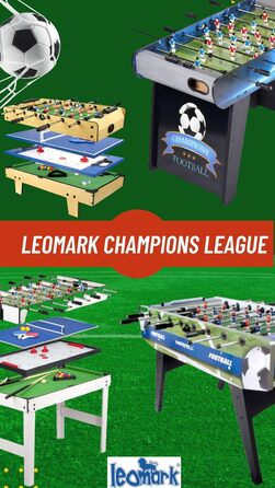 Ігровий стіл Leomark 4в1: футбол, більярд, хокей, теніс