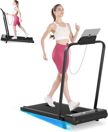 Бігова доріжка Dskeuzeew складана з нахилом 4-в-1, Walking Pad з 5% ухилом для дому
