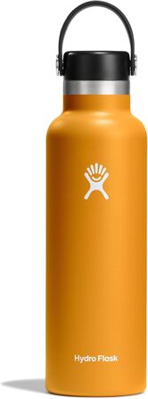 Термобутилка Hydro Flask 621 мл з трубочкою, вакуумна, сталева, колір Fossil, стандартна шийка