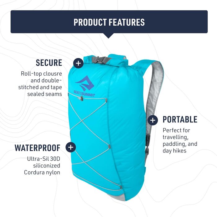 Sea to Summit Ultra-Sil Dry — водонепроникний ультралегкий рюкзак з Cordura 30D, компактний складаний, із рол-закриттям і світловідбиваючою стяжкою