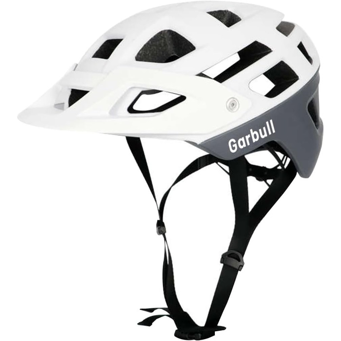 Шолом GarBull MTB з козирком, регульований, для дорослих (M, White-Grey)