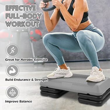 Фітнес-степпер Fitvids зі штабельованими підставками для домашнього тренажерного залу, кардіо та силових вправ