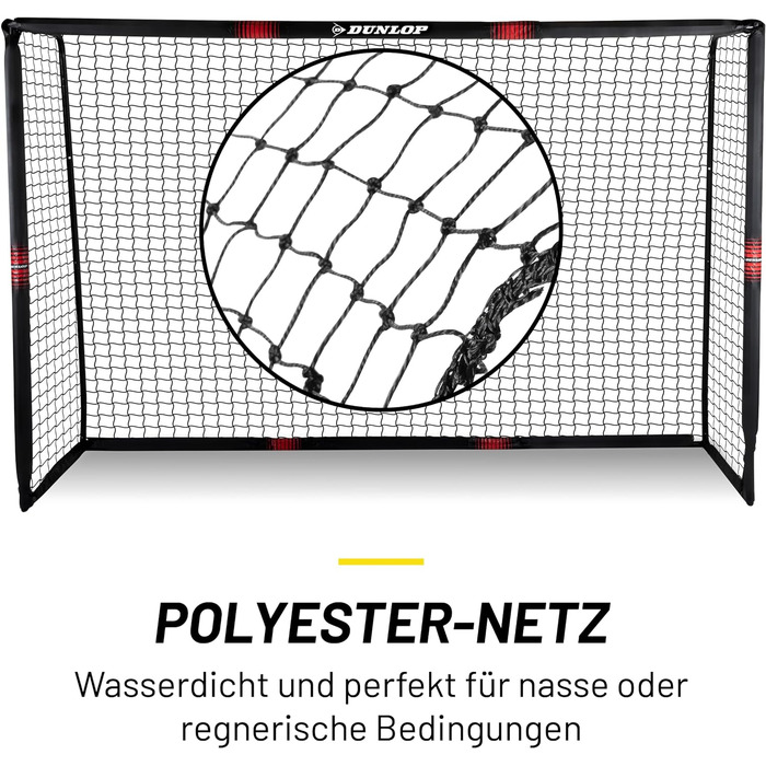 Футбольні ворота Dunlop - Футбольні ворота великі - Футбольні ворота - Футбольні ворота для садових дітей та дорослих - Футбольні тренувальні аксесуари для приміщень та вулиці - Метал Чорний/Червоний 300x200x120см