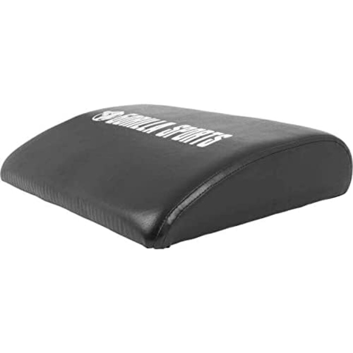 GORILLA SPORTS® Мат для преса 38x27,5x7 см, екошкіра, чорний — абмат, підкладка для скручувань, тренажер для пресу