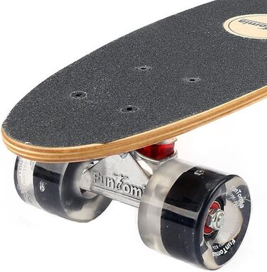 Скейтборд FunTomia Mini-Board Cruiser 57см виготовлений з 7-шарового дерева канадського клена, в т.ч. Mach1 ABEC-9 Кульковий підшипник Білий череп / з чорними світлодіодними колесами