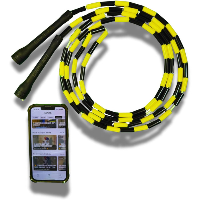 Професійна скакалка Elevate Rope з перлинами, 3 м, регульована, якісні перлини і полімерний шнур, для фрістайлу, кардіо і трюків, для всіх рівнів, для дому та вулиці