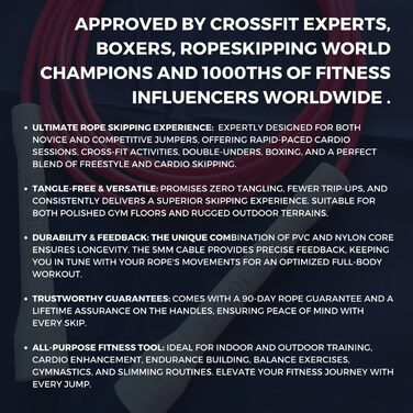 Скакалка Elevate Speed Rope MAX, професійна, 5 мм, міцний ПВХ з нейлоновим осердям, довжина до 3 м, посилені ручки