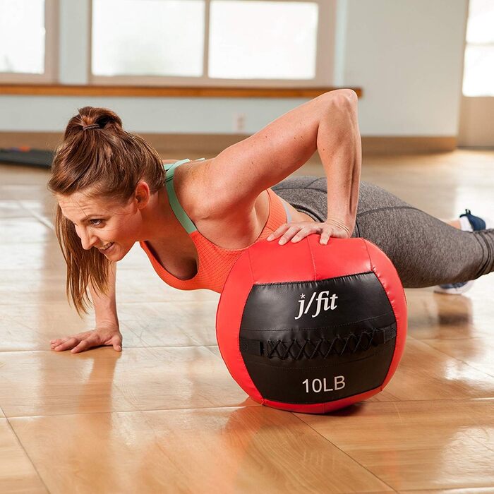 Медичний м'яч JFIT для стіни, 10 вагових варіантів, 1,8–13,6 кг, міцний для тренувань, кардіо та зміцнення корпусу