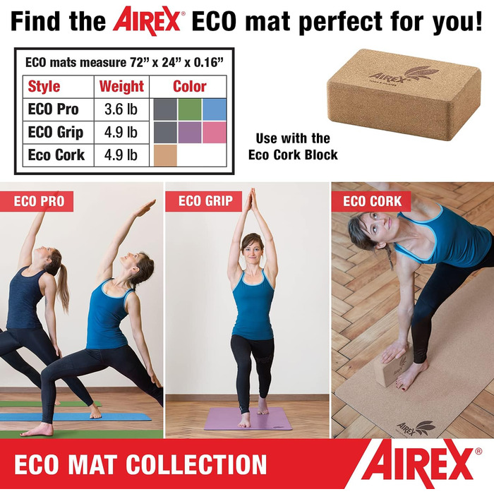 Килимок для йоги Airex Eco Grip (рожевий)