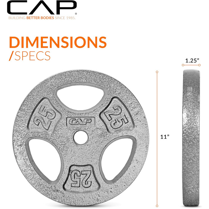 Вагові пластини CAP 11,3 кг, 2 шт., сірий, 2,5 см