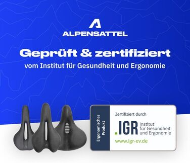 Alpensattel 3.0 Ергономічне велосипедне сідло для чоловіків і жінок з пам'яттю форми, ідеальна амортизація, вибір із 3 моделей