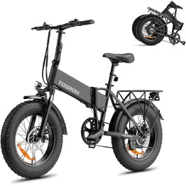 Велосипед Touroll S1 E-Bike 20x4.0, акум. 48В 15,6Ач, запас 100км