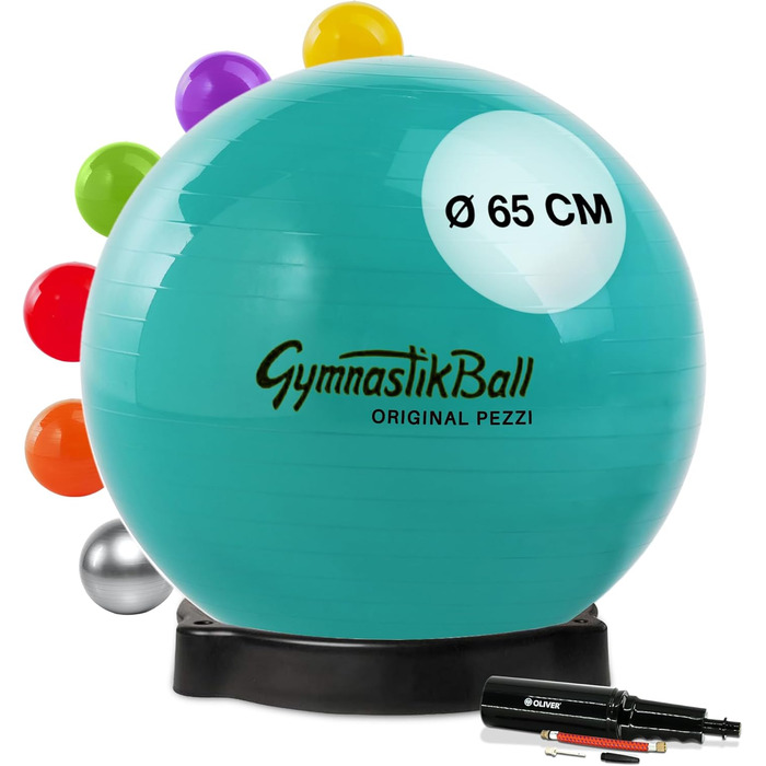 М'яч Pezzi Standard 65 см зелений з Ball Bowl & Pump Exercise Ball