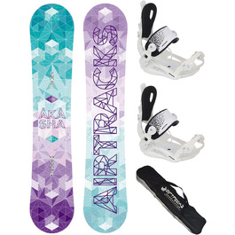 Жіночий комплект сноуборду Airtracks Akasha Lady Snowboard Snowboardaster W FASTEC Сумка для сноуборду / 144 147 150 153 см (довжина дошки 150 см, кріплення M)