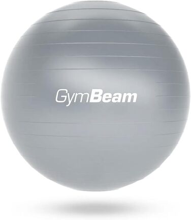 М'яч для вправ GymBeam 85 см з насосом (сірий) для стабільності та спини